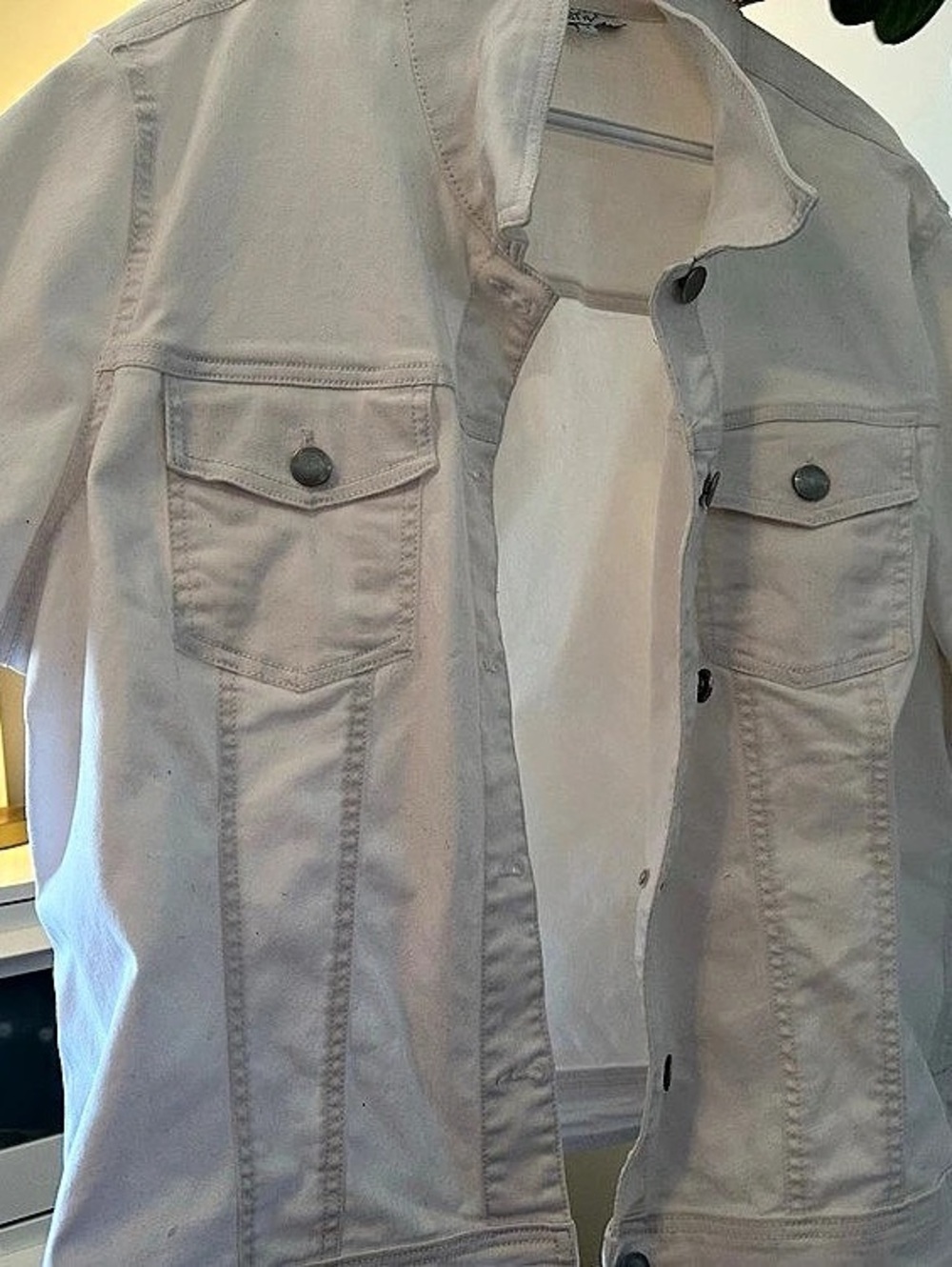 mySTYLE Denim Jacket in White Size 3X Like New